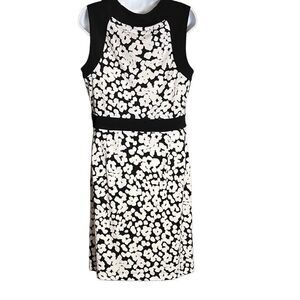 Banana Republic Women's Party Dress Bodycon Patterned Sleeveless Black Size 8